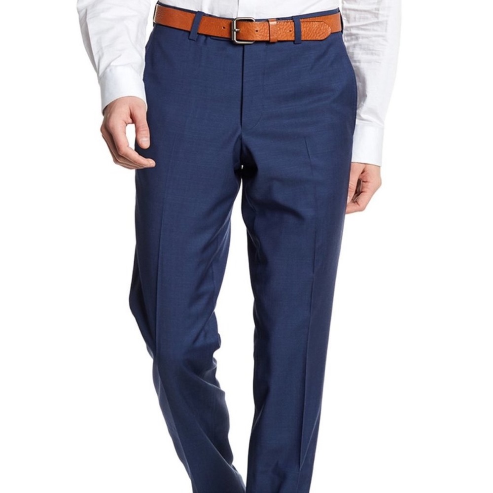 Ted Baker Jarrett Trim Fit Wool Blue Pants Size 33R